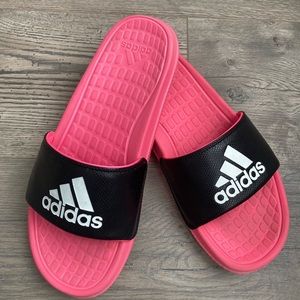 Women’s Adidas pink and black size 8 slides